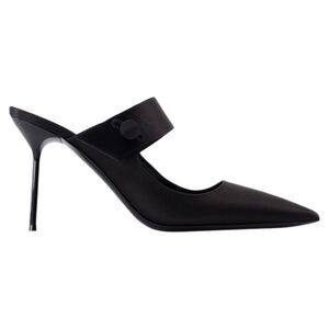 Lidia Couture Sabot 90 Pumps - Paris Texas - Silk - Black
